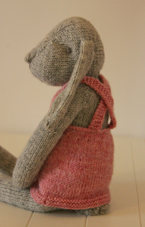 "Claire the Hare" PDF knitting pattern softie plush toy ragdoll by Rhonda Potteet of Thread Bears®